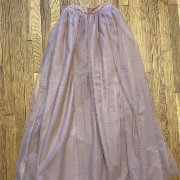 Dusty Rose Tulle Maxi Skirts - Picture 3 of 8